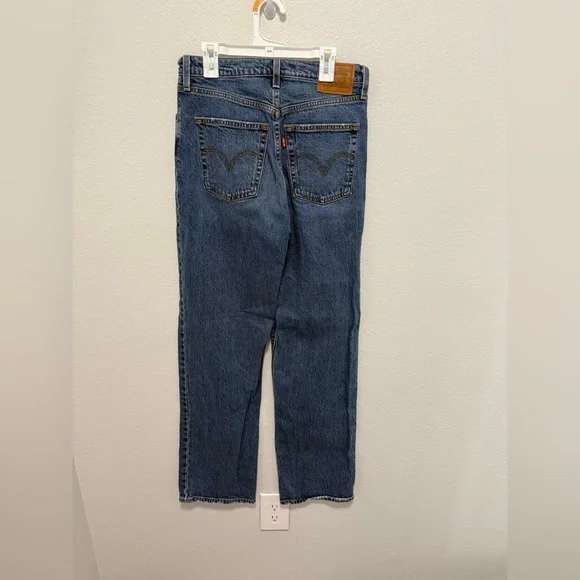 Levi’s Ribcage Straight Dark Wash Jeans Size 28 - Picture 3 of 11